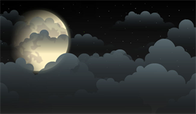 云层和月亮flash矢量动画